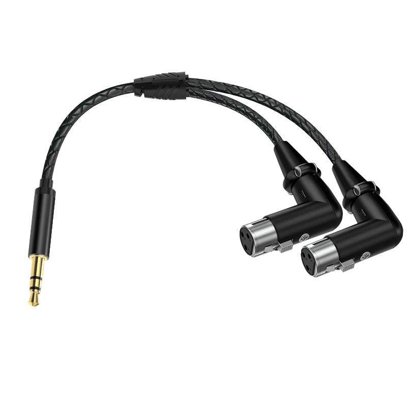 dual right angle XLR female connectors for audio splitter cable