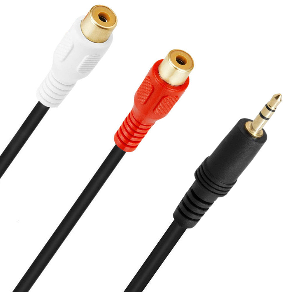 Stereo 3.5mm to dual RCA female splitter cable