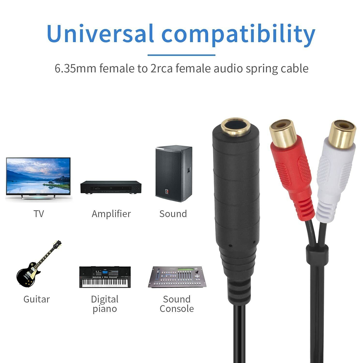 Dual RCA female connectors close up 