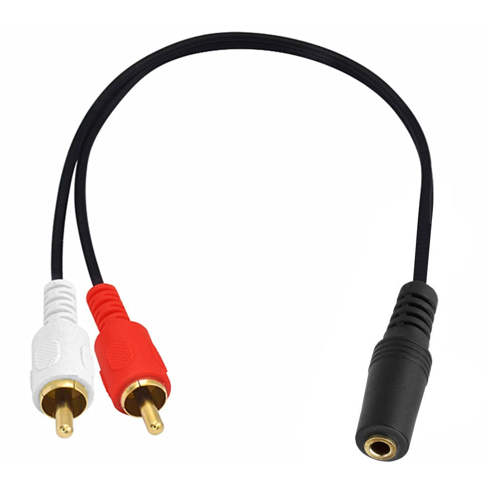 Stereo 3.5mm female to dual RCA splitter cable