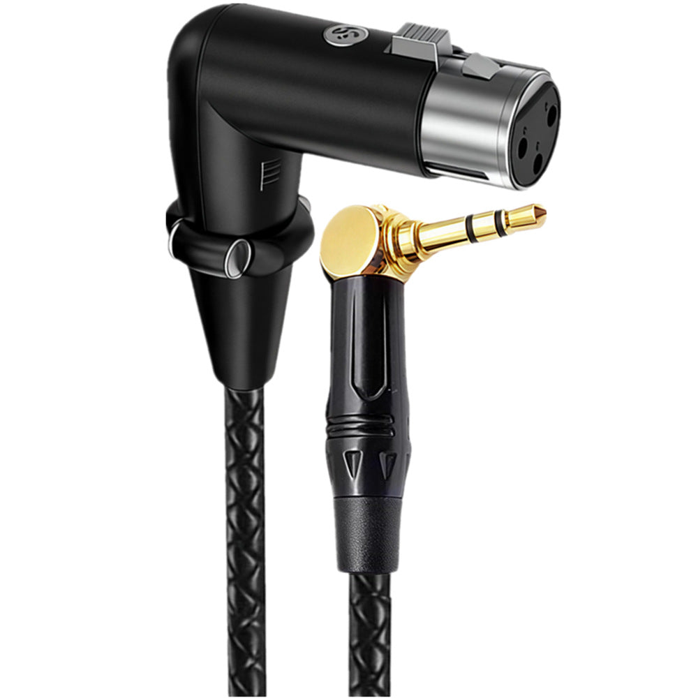 dual right angle 3.5mm to XLR female microphone cable