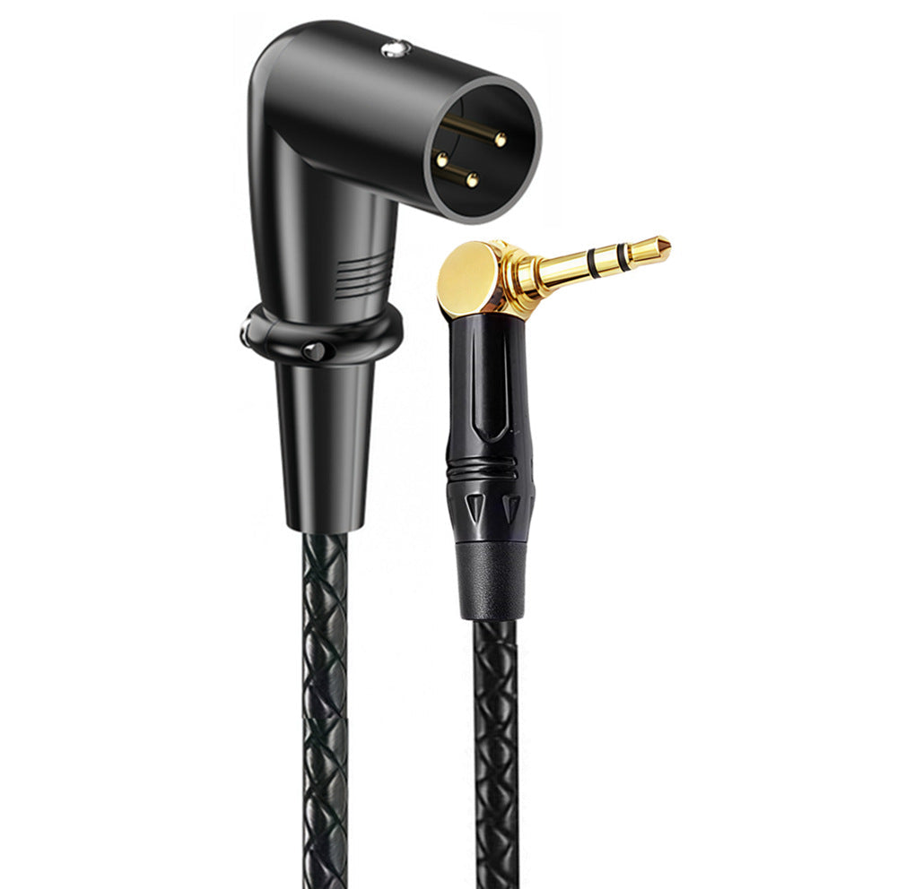 dual right angle 3.5mm TRS to XLR male audio cable