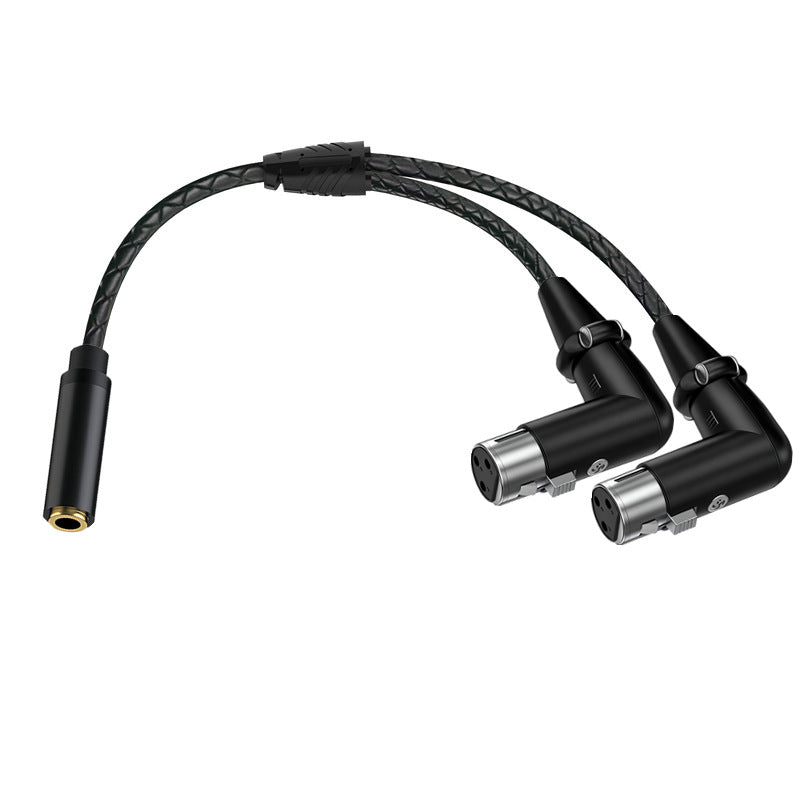 90 degree dual XLR female connectors for audio splitter cable