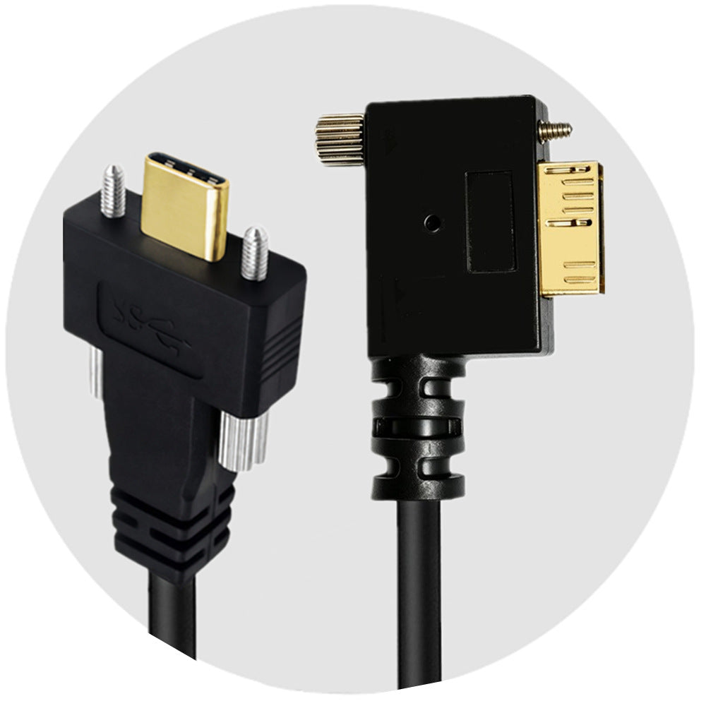 Dual-screw locking USB-C connector to Micro USB 3.0 Type-B cable