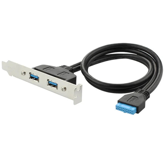 Dual USB 3.0 PCI-E back panel adapter cable with 20 pin header