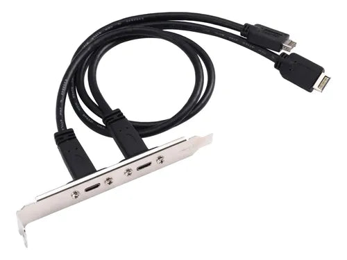 Dual USB Type-C ports on PCI-E bracket for motherboard header