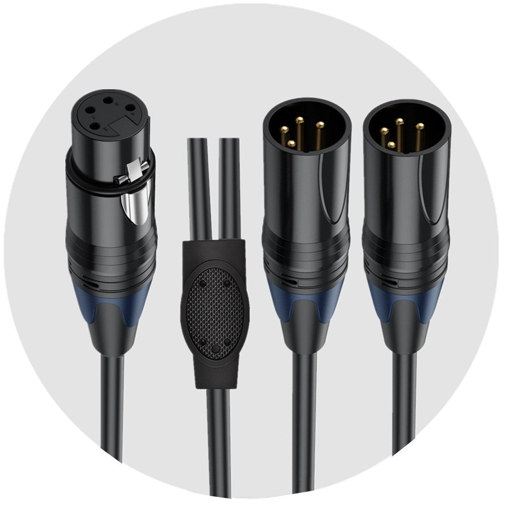 Dual XLR 4 pin male audio splitter cable