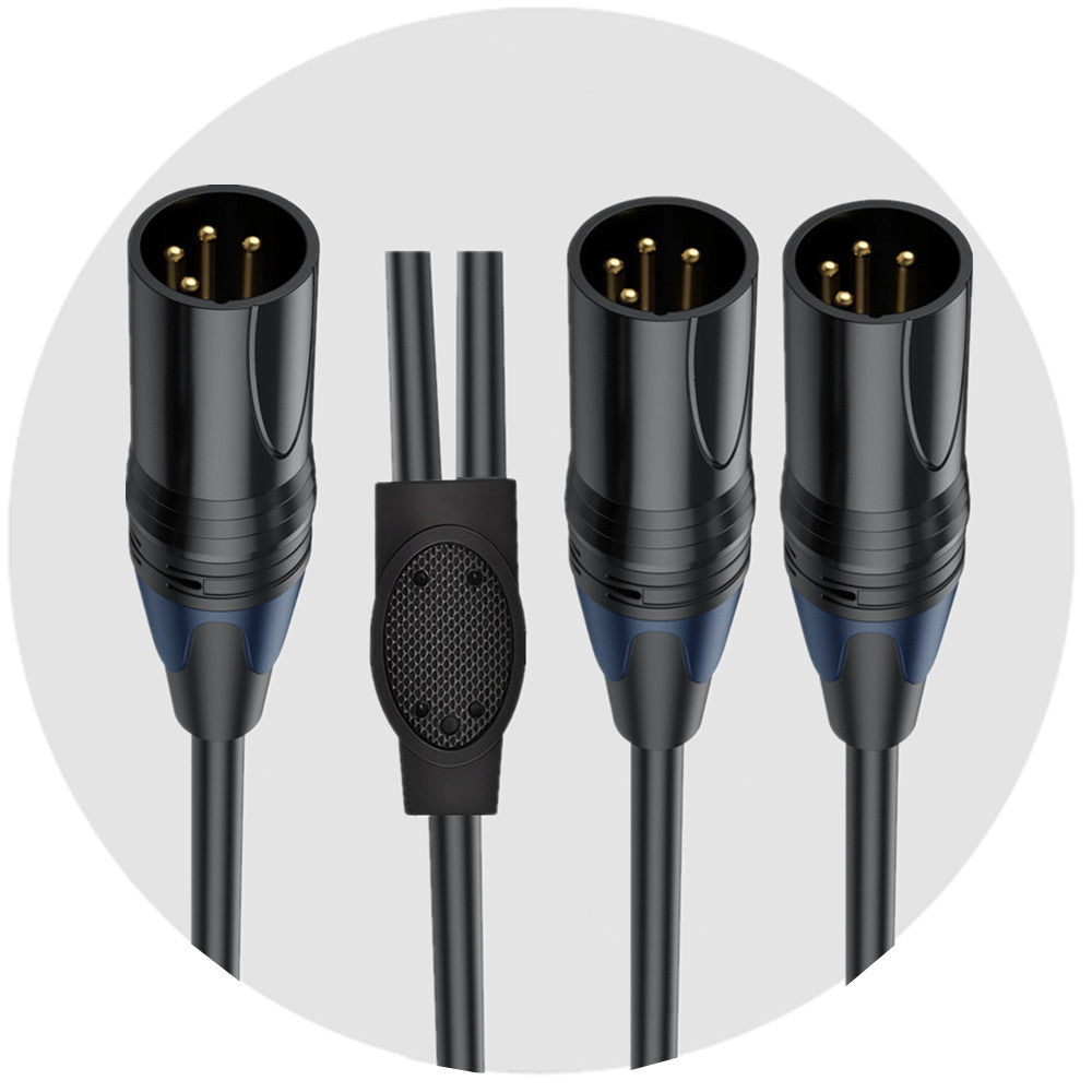 Dual XLR 4 pin male audio splitter cable