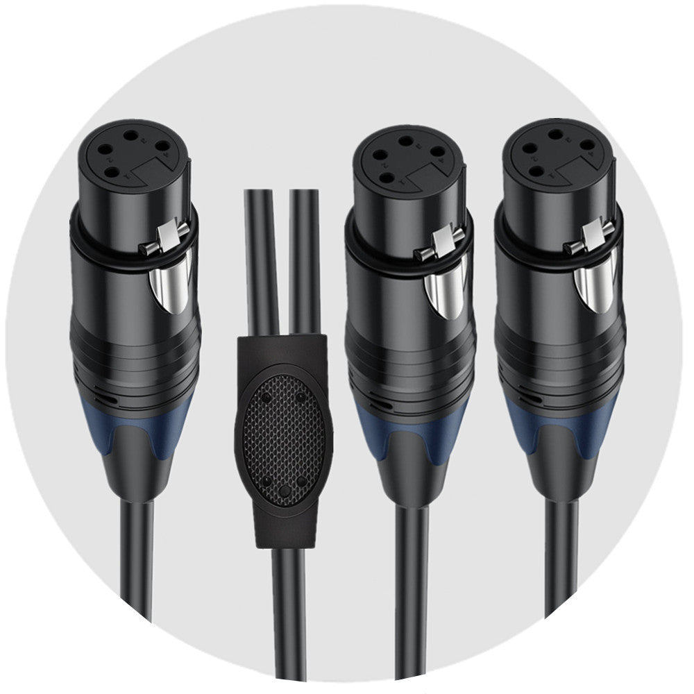 Dual XLR 4 pin female audio splitter cable
