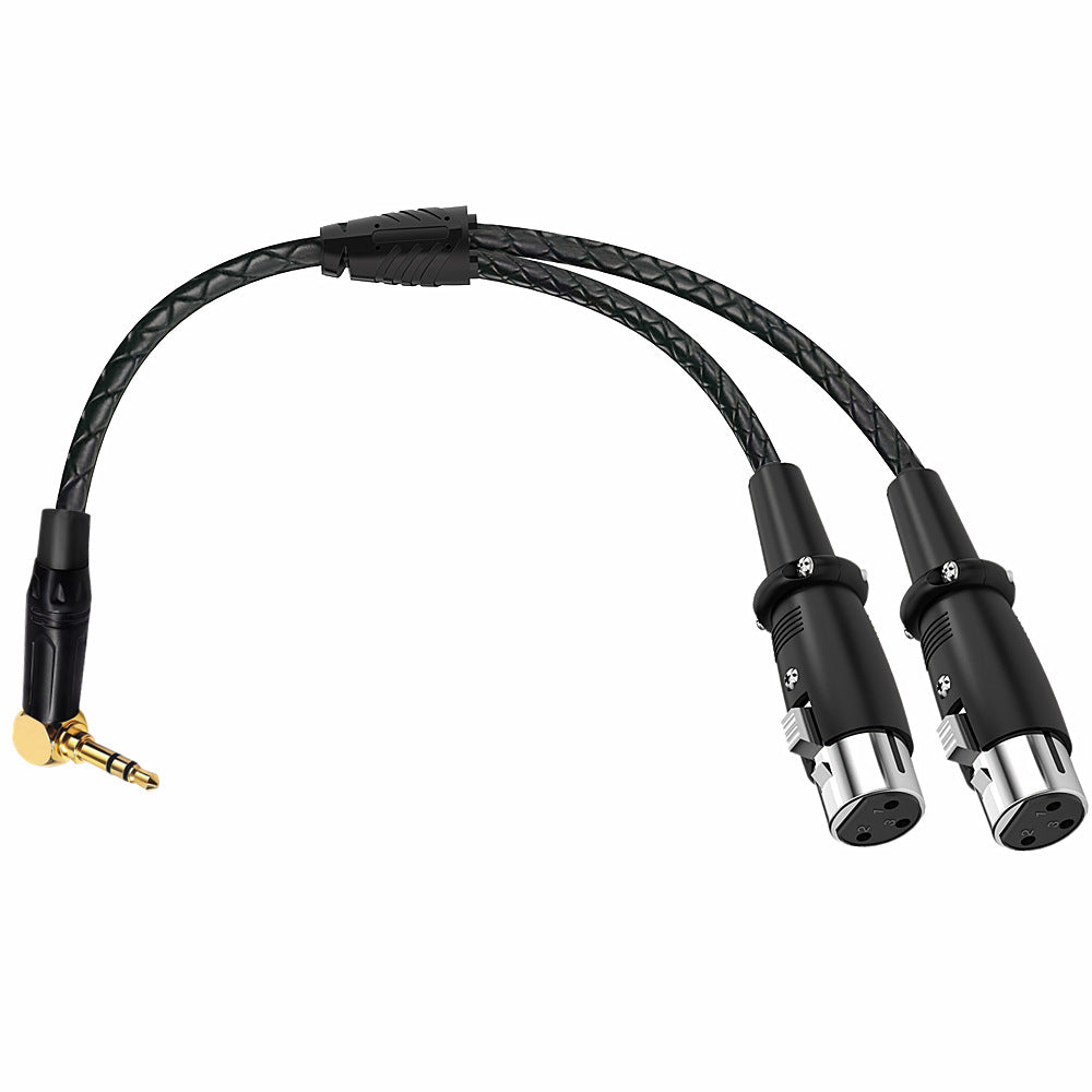 dual XLR female connectors for stereo audio splitter cable