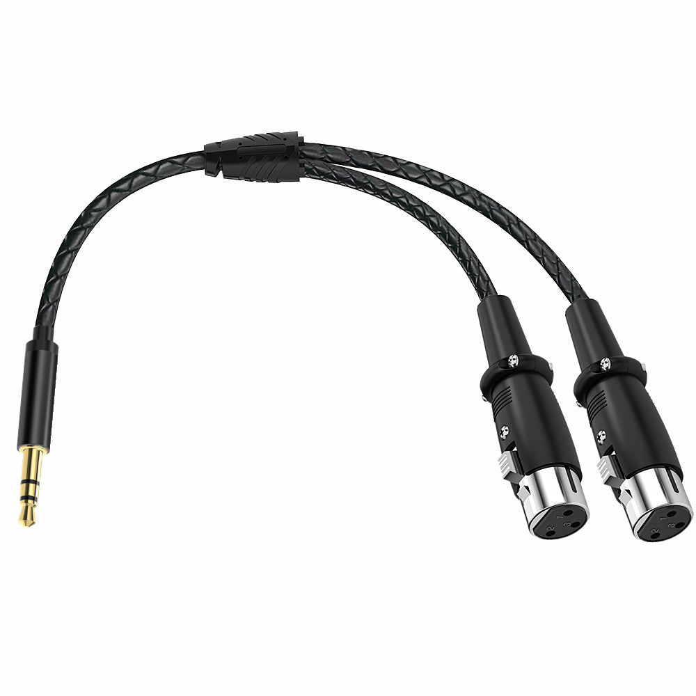dual XLR female connectors for stereo audio split cable