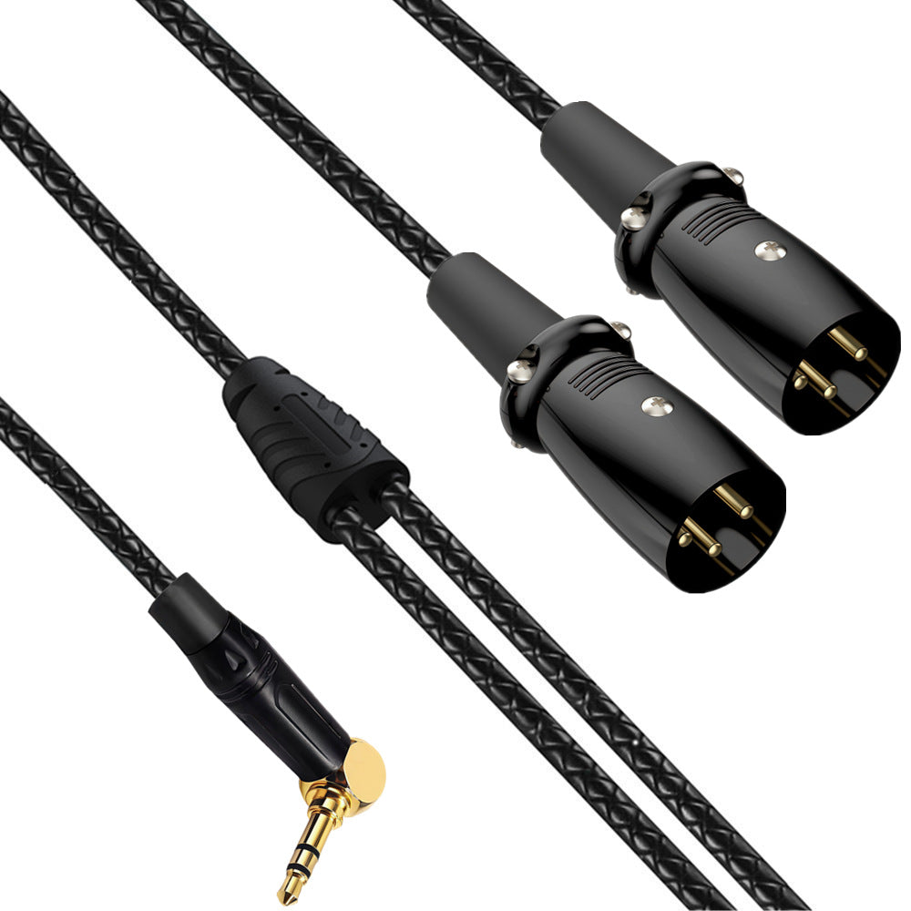 dual XLR male connectors for stereo audio splitter cable