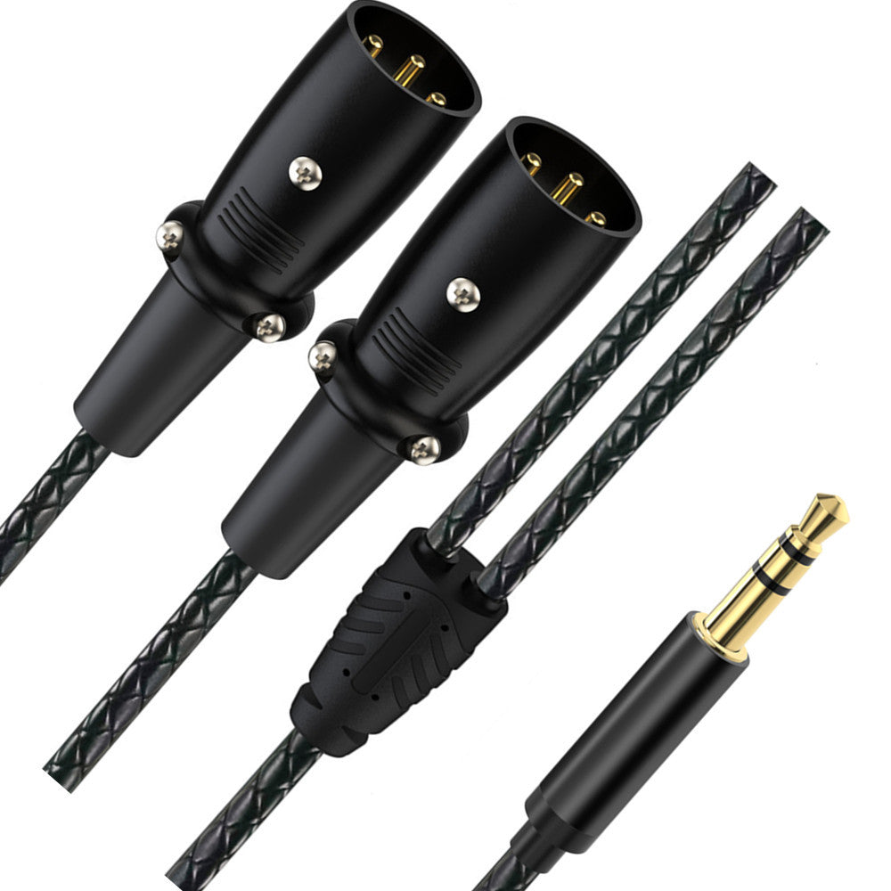 dual XLR male connectors for stereo audio splitter cable