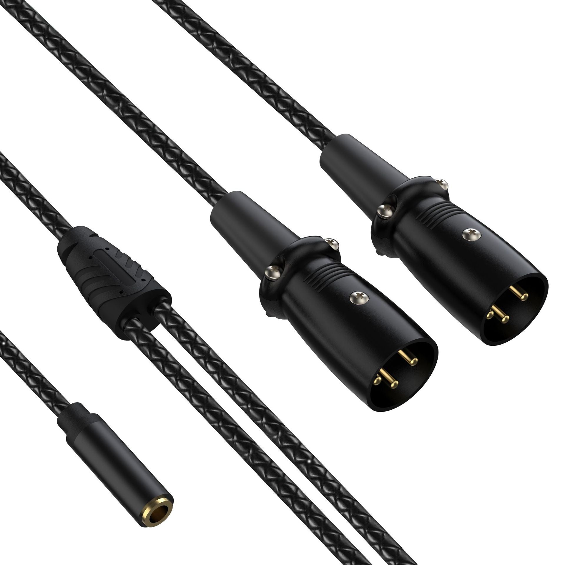 dual XLR male connectors for stereo audio split cable