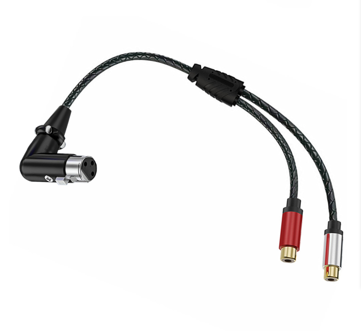 Dual RCA Female to Angled XLR Female Cable – 3Pin XLR to 2 RCA Y Splitter Patch Cord for Microphone, Mixer, Amplifier, Stereo System