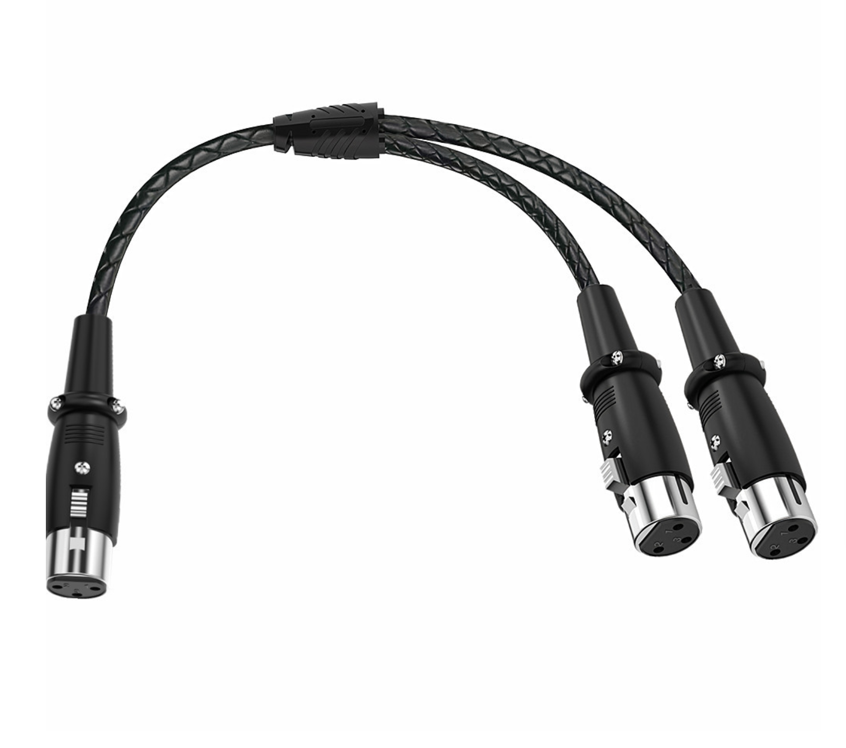 XLR Splitter Cable, 3 Pin 1 Female to 2 Female Y Adapter, Balanced Microphone Audio Connector 0.5m