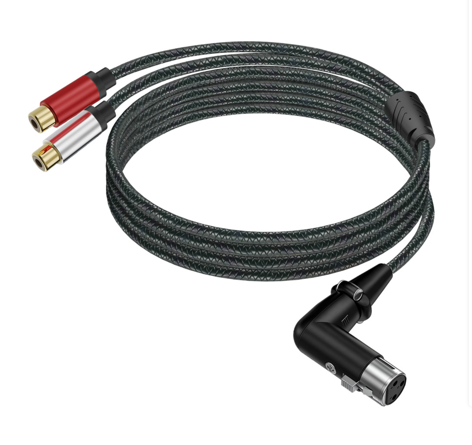 Dual RCA Female to Angled XLR Female Cable – 3Pin XLR to 2 RCA Y Splitter Patch Cord for Microphone, Mixer, Amplifier, Stereo System
