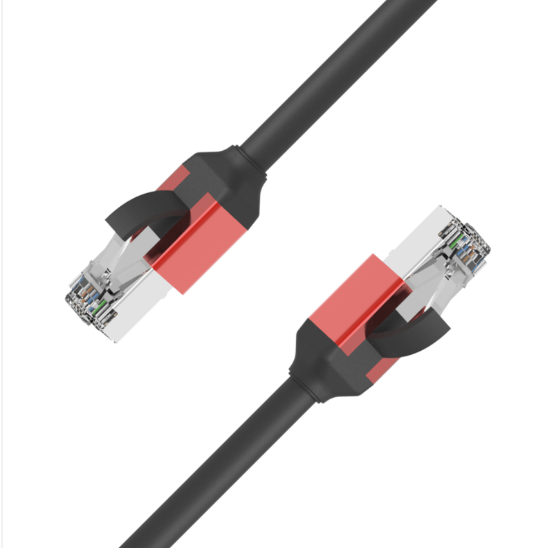 CAT6A Ethernet patch cable with aluminium alloy RJ45 connectors