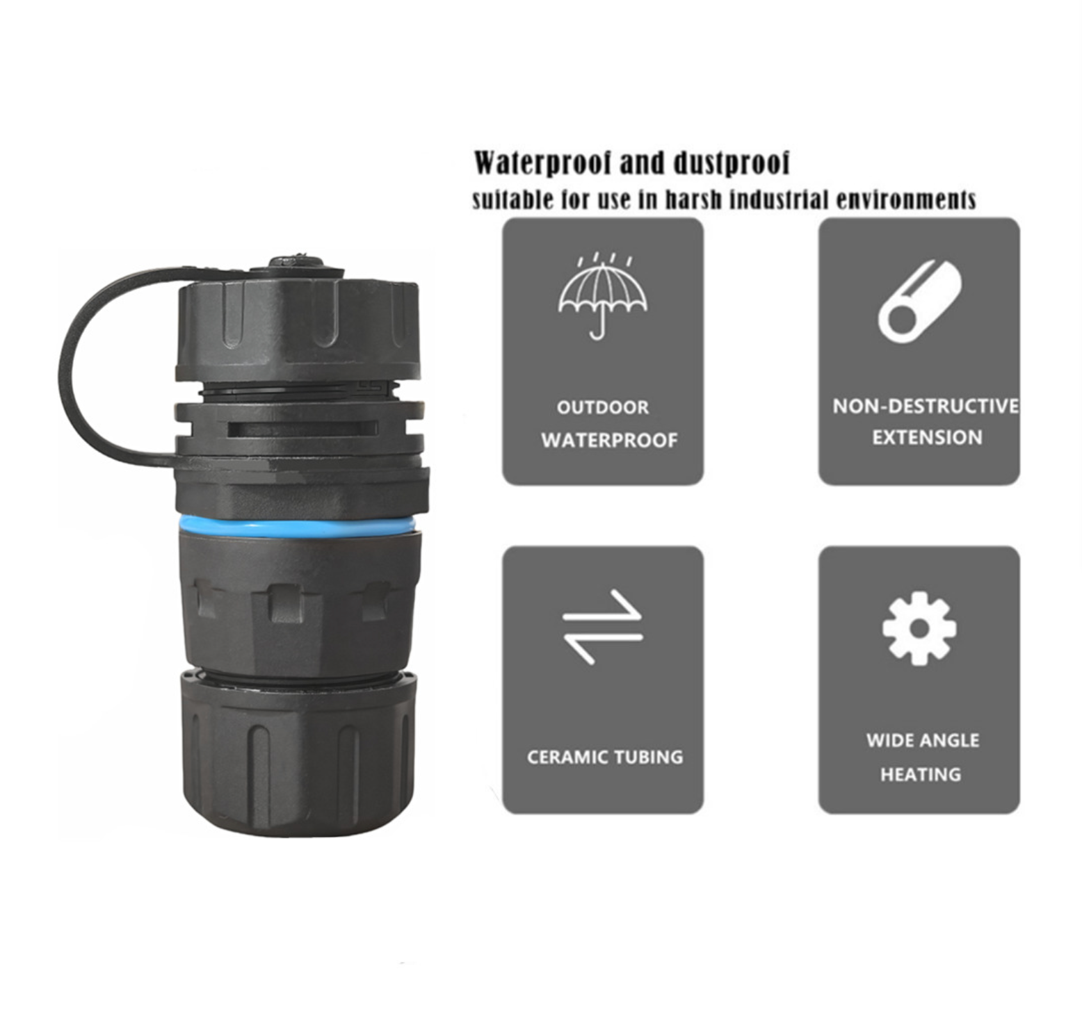 RJ45 Waterproof Coupler IP68 Shielded Ethernet Connector | M23 Cat5/5e/6 Outdoor LAN Cable Adapter