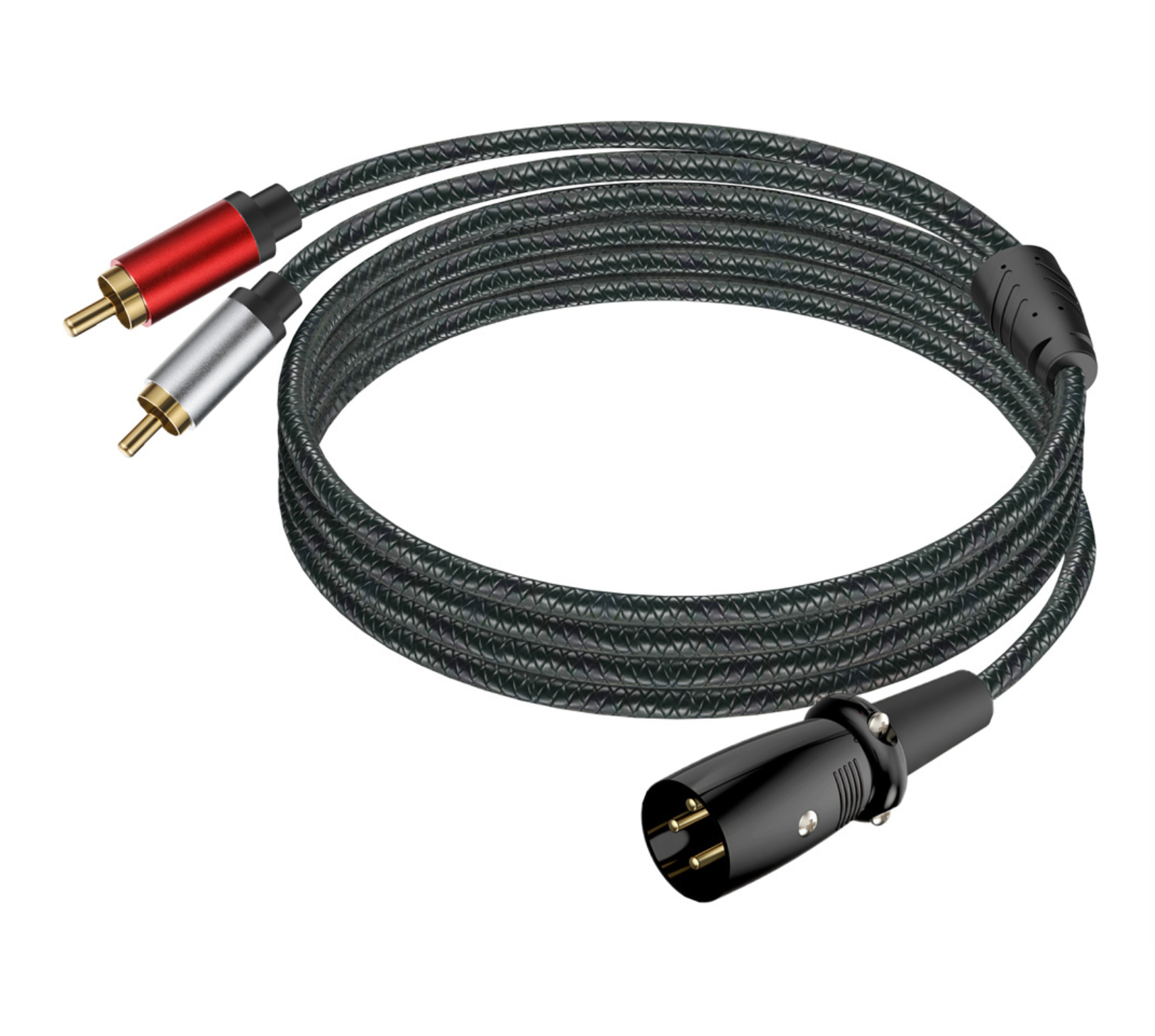 XLR Male to Dual RCA Male Y Splitter Cable – 3 Pin XLR to 2 RCA Stereo Audio Adapter for Microphone, Mixer & Amplifier