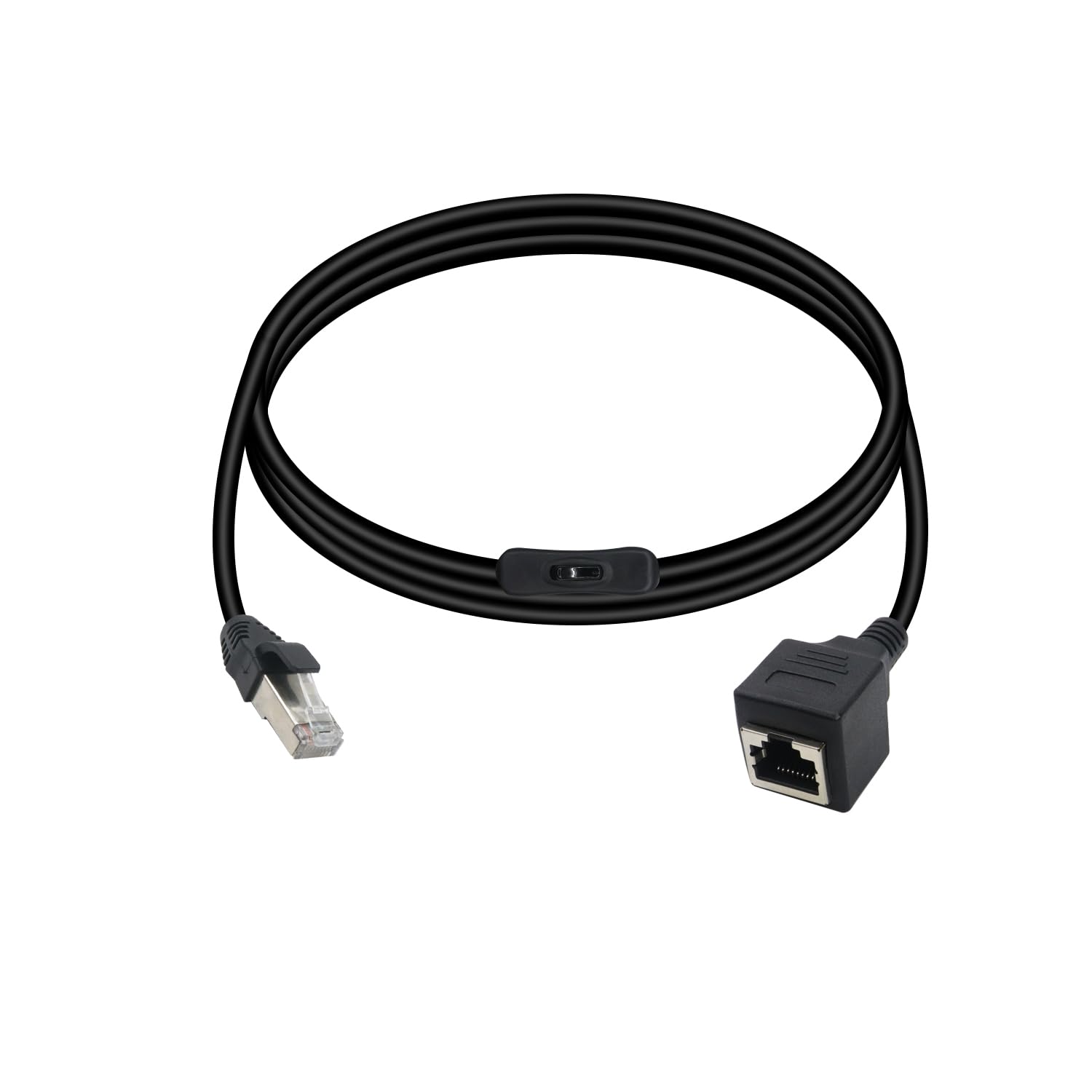 RJ45 extension cable with switch connected to gaming and network devices