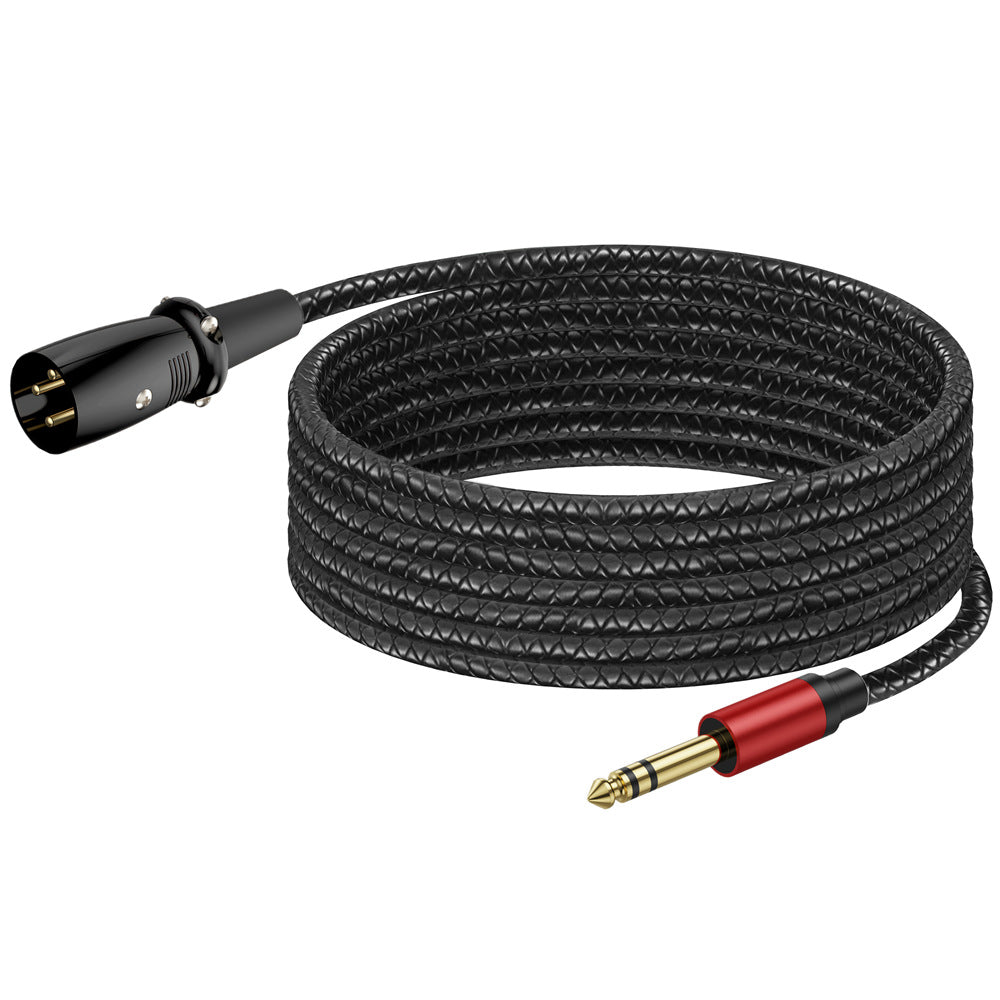 Gold-plated 6.35mm TRS male plug for balanced mono audio