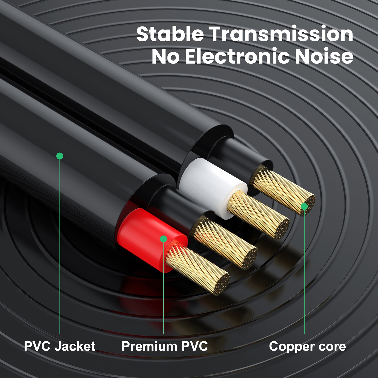 24K gold-plated connectors on the 3.5mm to dual 6.35mm splitter cable