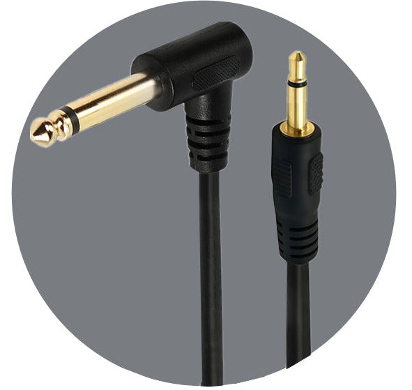 Right-angle mono audio cable for amplifiers and mixers