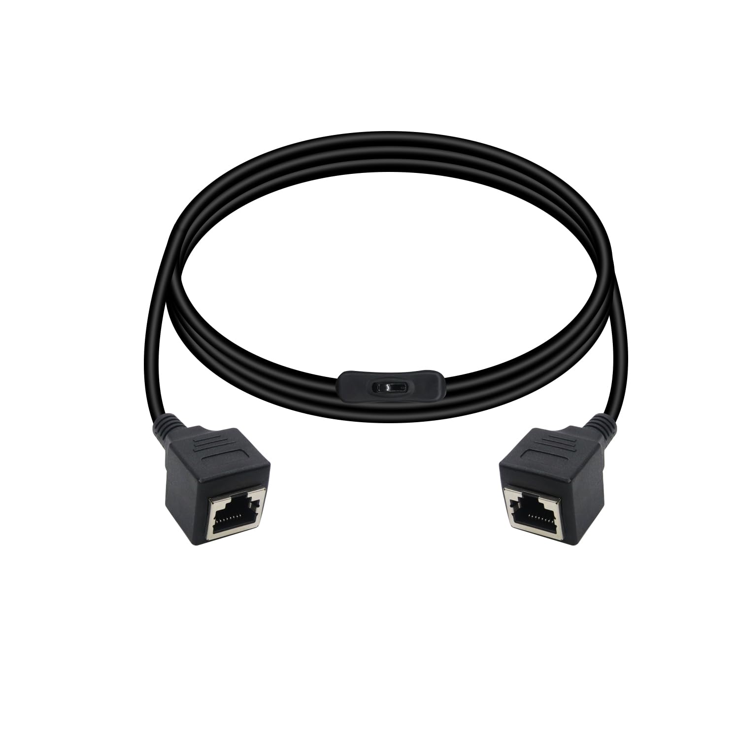 Cat6 Ethernet extension cable with gold plated RJ45 female contacts