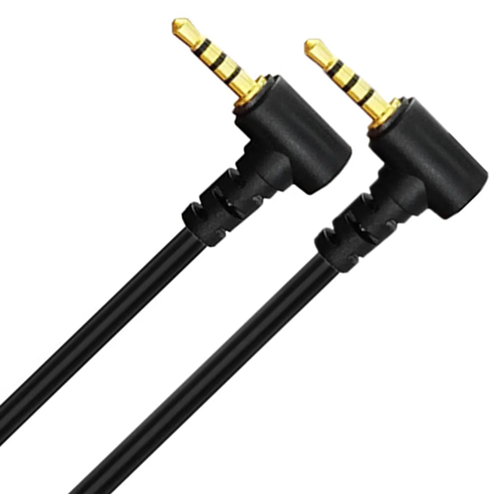 Gold plated TRRS coiled audio cable for stereo sound and microphone support