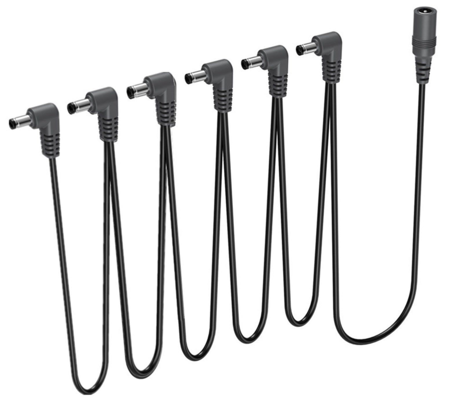 1 to 6 guitar pedal power distribution cable with DC connectors