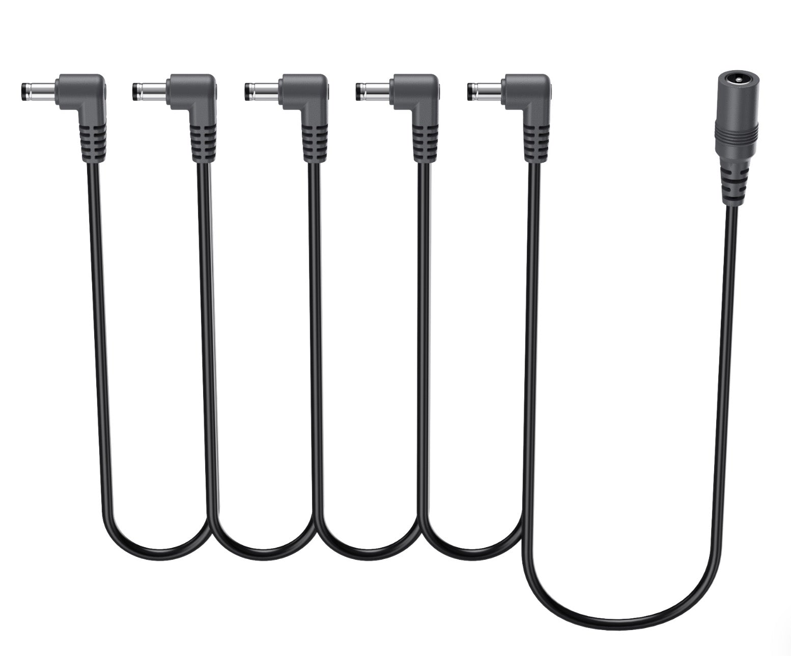 Guitar pedal power daisy chain cable with multiple DC outputs