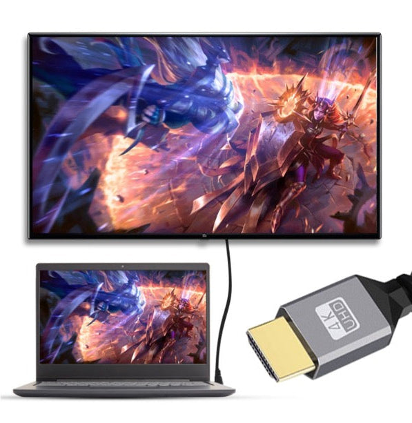 HDMI 2.0 cable supporting 4K gaming on a compatible monitor