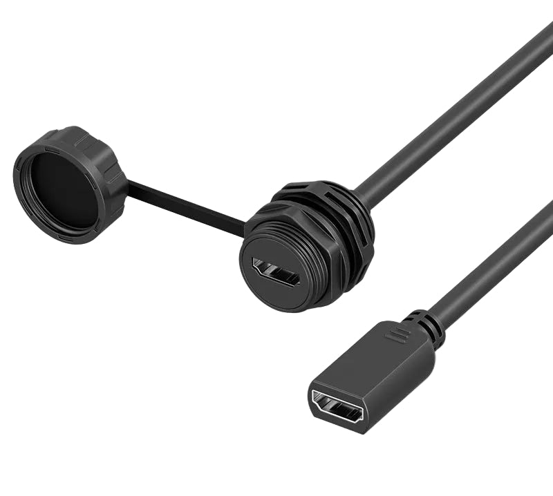 HDMI female to female waterproof panel mount cable