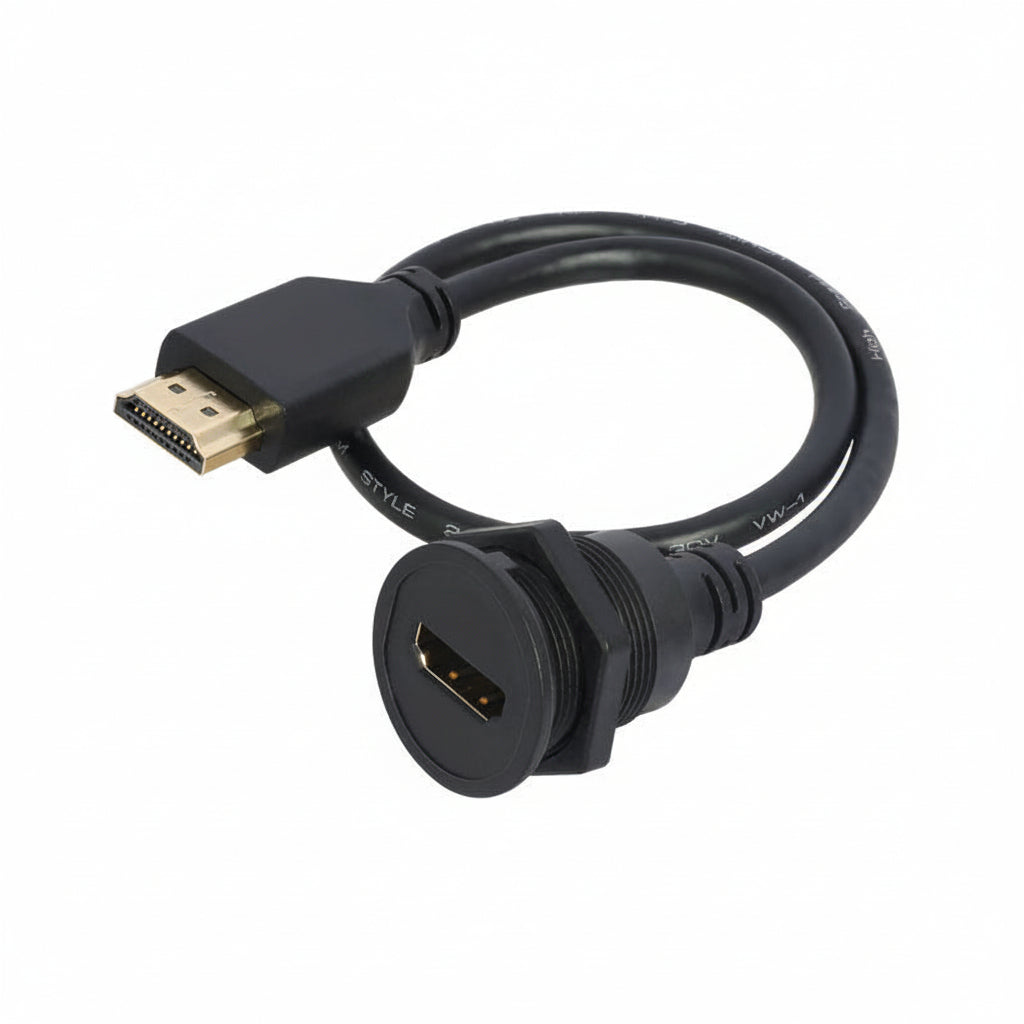 Industrial HDMI female to male extension cable