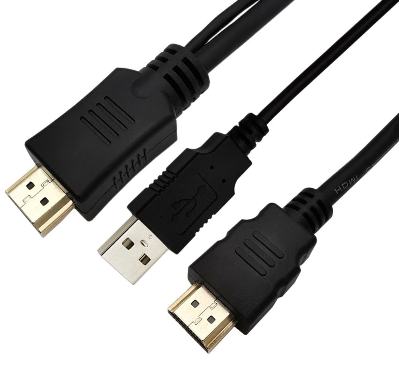 HDMI 2.0 male to male cable with integrated USB power lead