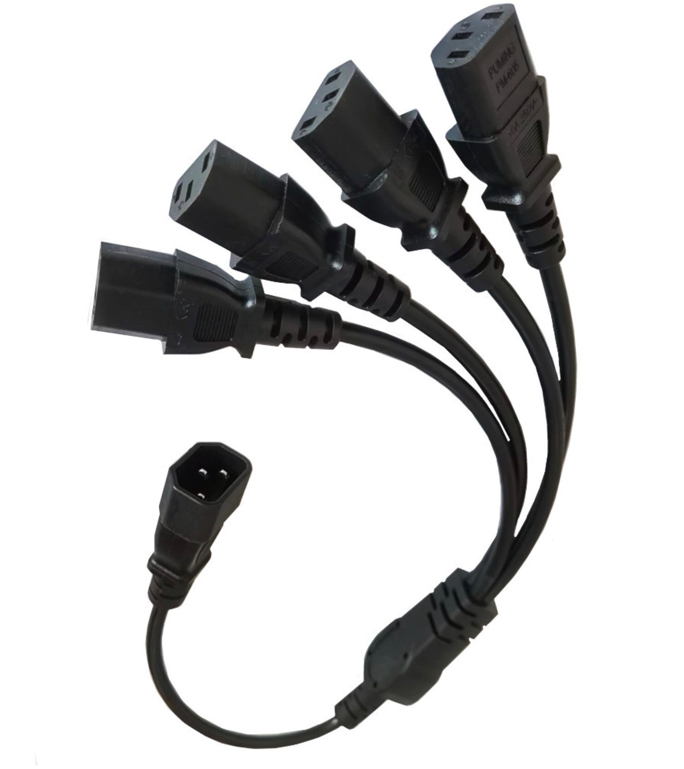 IEC C14 to 4 x C13 splitter cable for server rack and network equipment installations