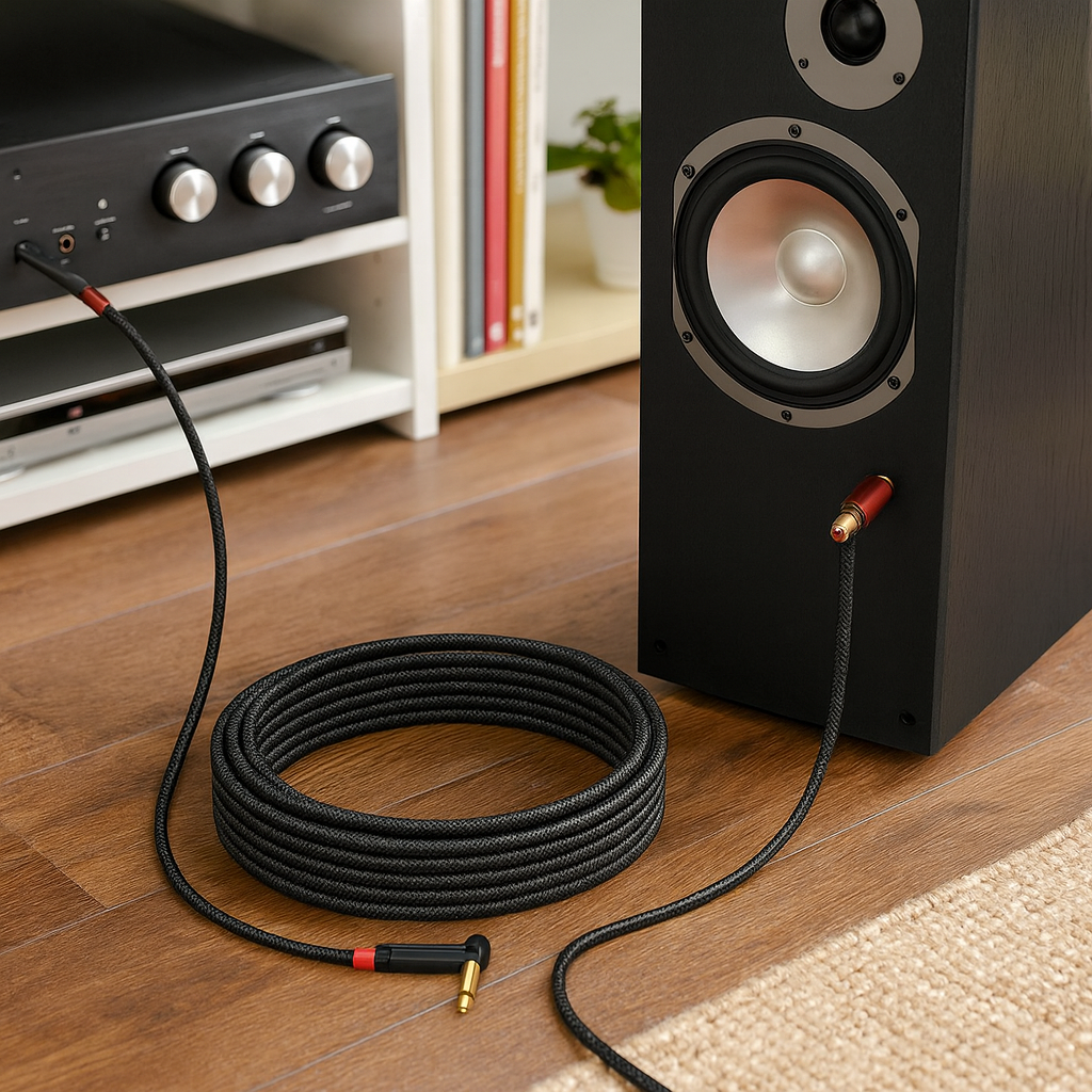 RCA Male to 6.35mm Mono Right-Angle Audio Cable