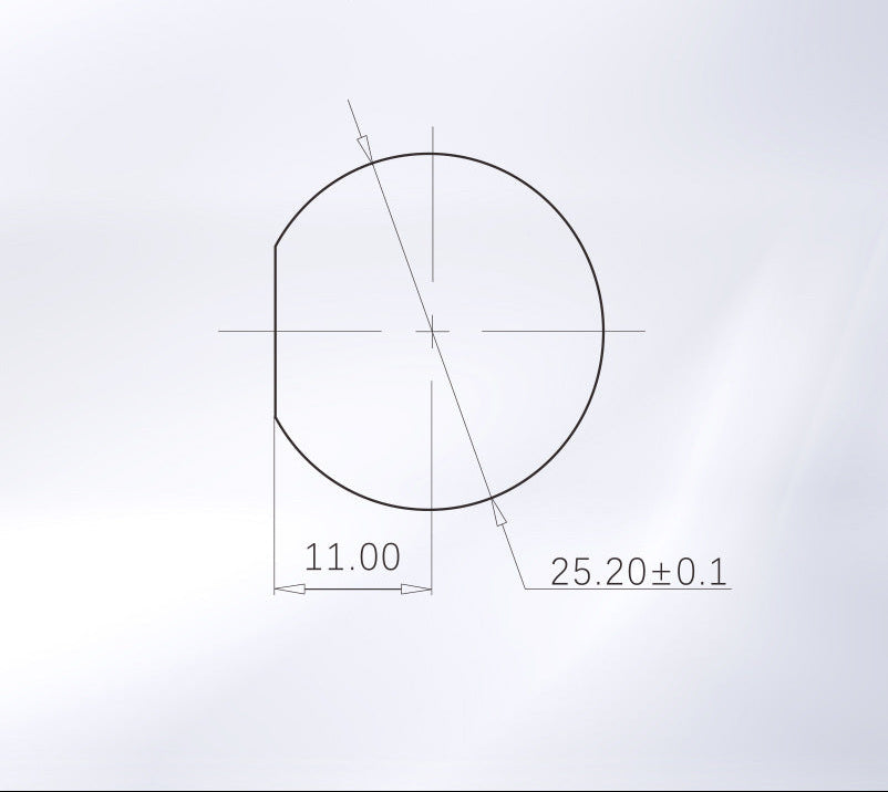 Technical drawing of a circular component with dimensions on a light gray background
