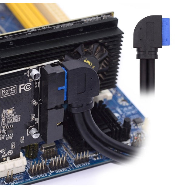 USB 3.0 internal cable connected to motherboard header
