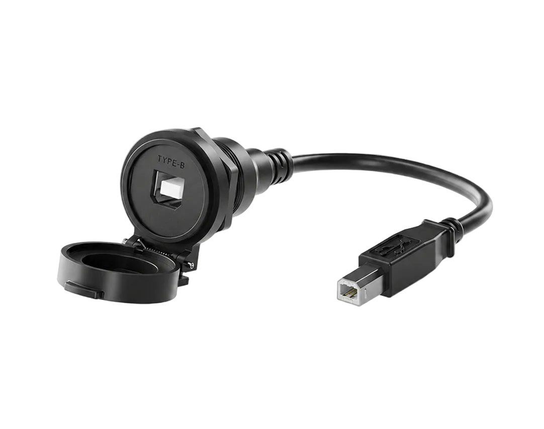 IP65 waterproof USB Type-B panel mount extension cable