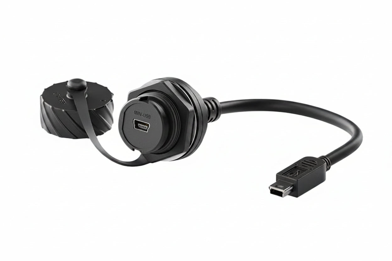 IP67 waterproof Mini USB panel mount extension cable