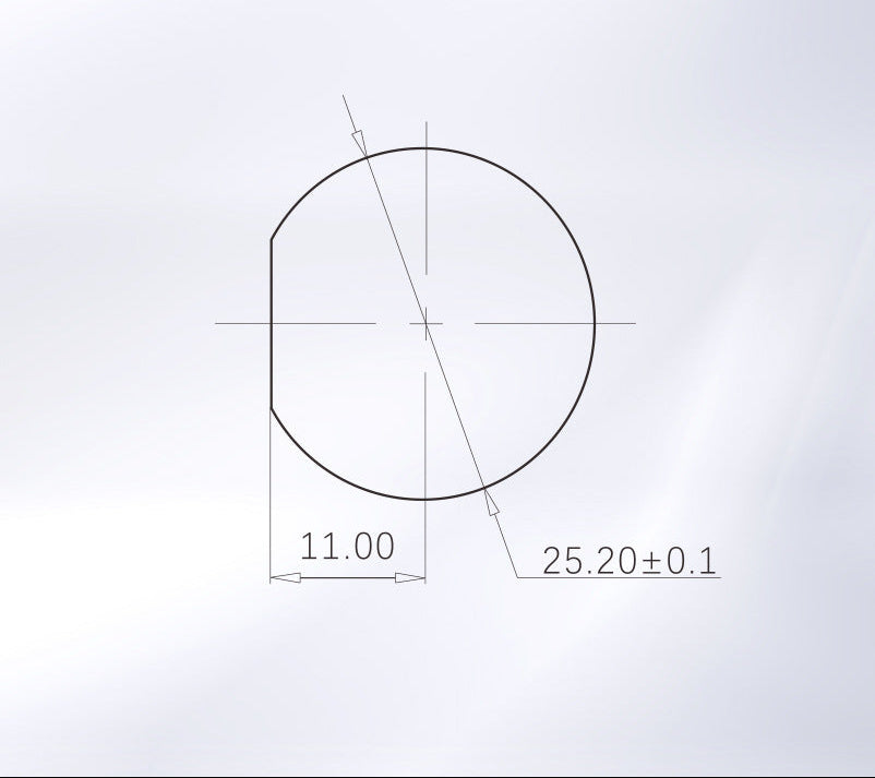 Technical drawing of a circular component with dimensions on a light gray background
