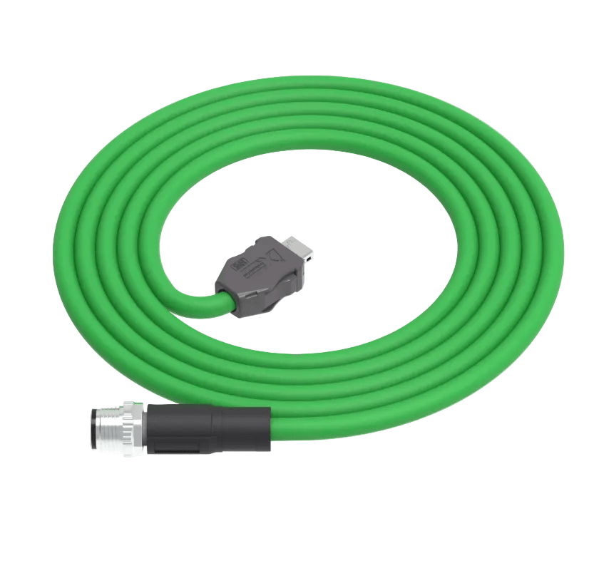 Industrial IX A Key to M12 D-Code IP67 male Ethernet cable