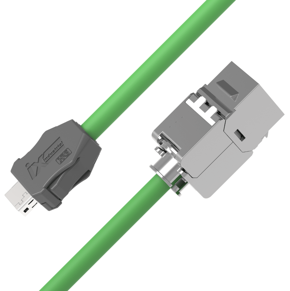 ix A-key to RJ45 keystone jack CAT6A industrial Ethernet cable