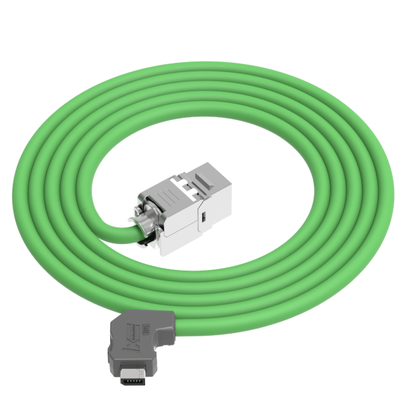 Drag chain suitable ix to RJ45 keystone Ethernet cable assembly