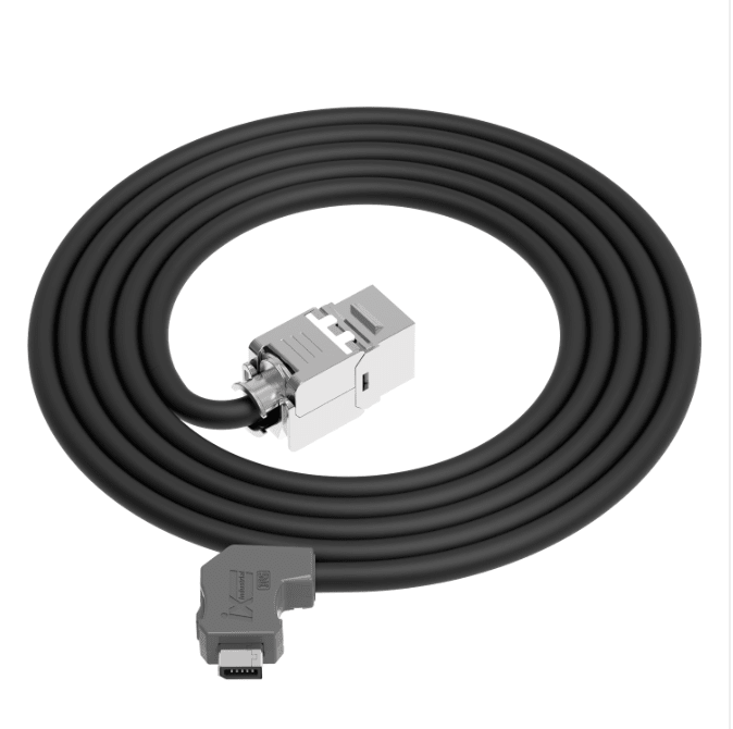 Compact IX A-key Ethernet cable assembly for panel installation