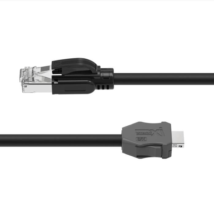 Shielded ix Industrial Ethernet cable with PUR jacket and RJ45 male plug