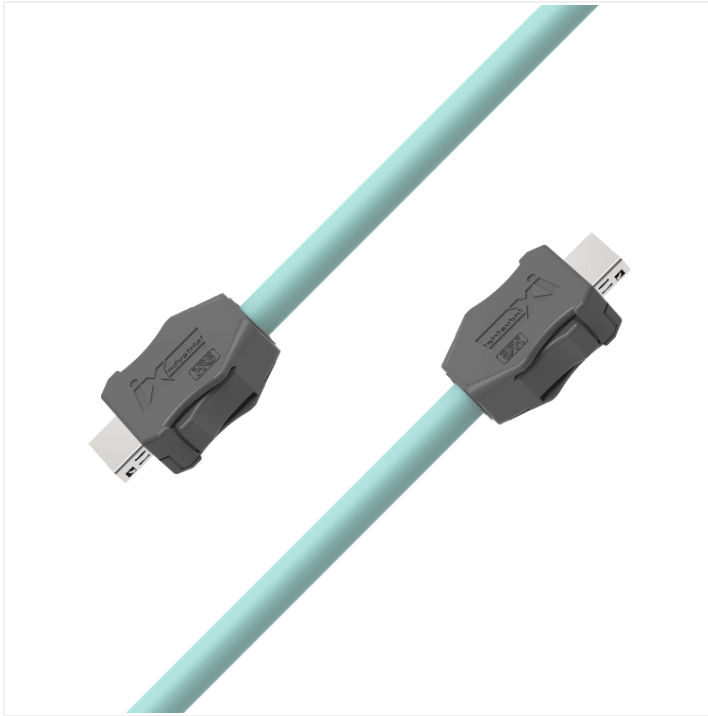 IX industrial CAT6A Ethernet cable with IX B Key straight connectors