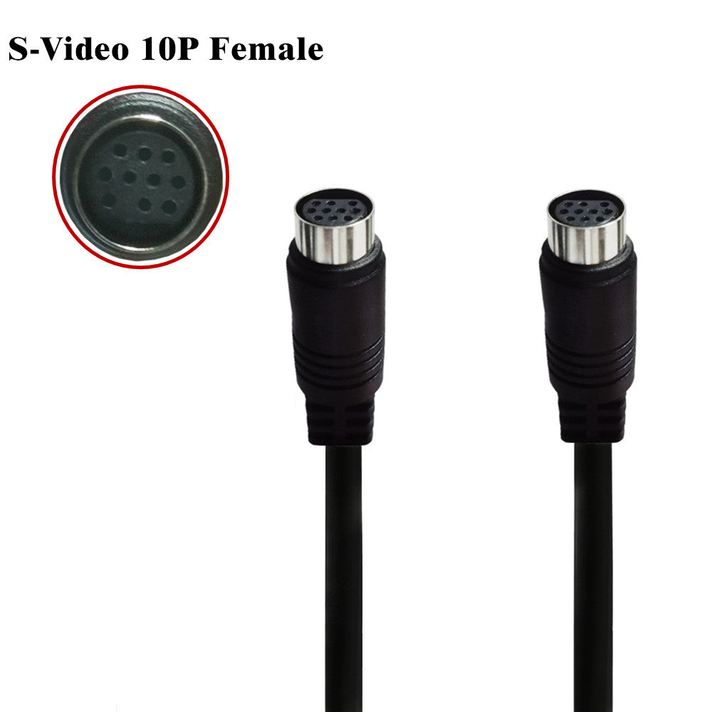 10-pin Mini DIN female extension cable used with legacy audio and video equipment